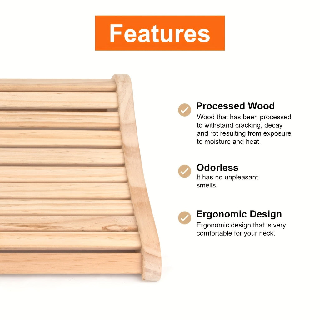 Pine Wood Sauna Headrest Ergonomic Spa Pillow Set-4