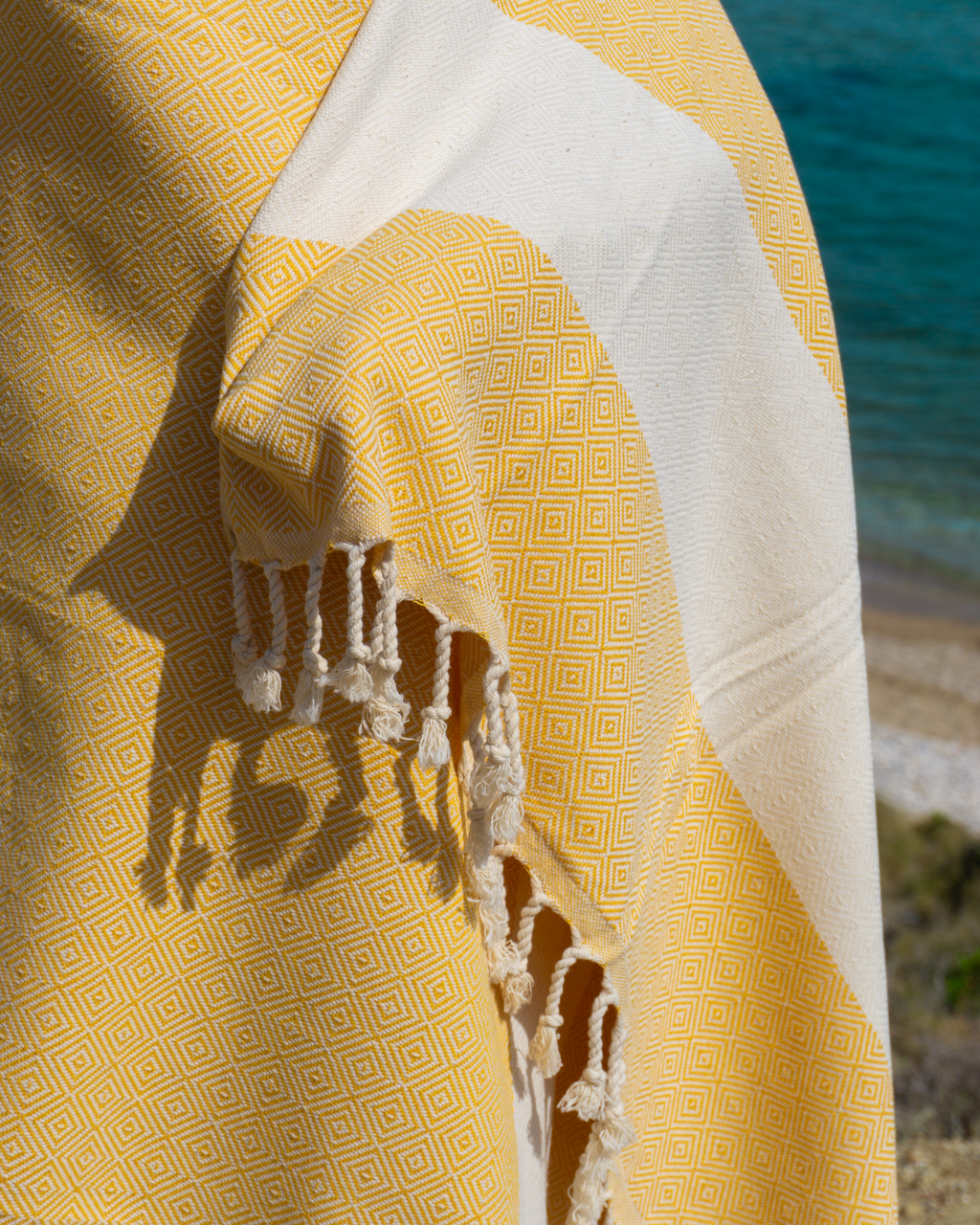 DIAMANT Hammam Towel, Beach Towel, Pestemal - Yellow-1